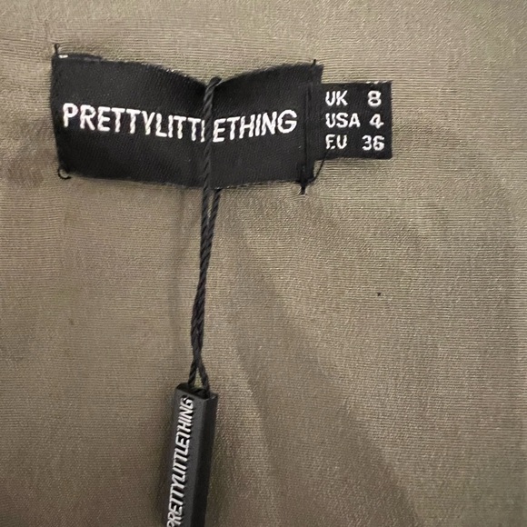 PrettyLittleThing Khaki Long Sleeve Dress - Picture 3 of 4